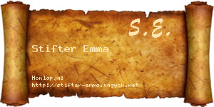 Stifter Emma névjegykártya